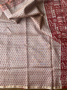 Block-Printed Natural Dye Silk-Cotton Saree