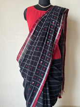 Load image into Gallery viewer, Handwoven Bhujodi Kala Cotton Saree