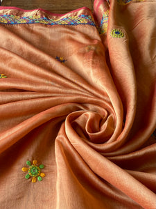 Lambani Embroidered Handwoven Maheshwari Silk-Cotton Saree.