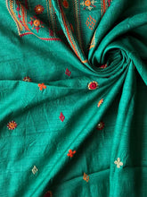 Load image into Gallery viewer, Lambani Tussar Unstitched Kurta - Tealish dark green