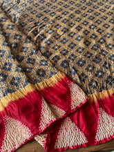 Load image into Gallery viewer, Shibori Ajrakh Fine Modal Silk Saree