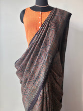 Load image into Gallery viewer, Ajrakh Tussar Silk Saree