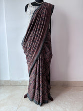 Load image into Gallery viewer, Ajrakh Desi Tussar Silk Saree