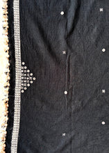 Load image into Gallery viewer, Handwoven Bhujodi Kala Cotton Saree