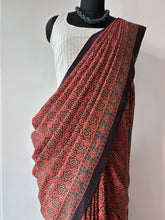 Load image into Gallery viewer, Ajrakh Mulberry Silk Saree