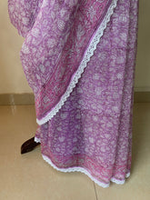 Load image into Gallery viewer, Kota Doria Crochet Lace Sarees