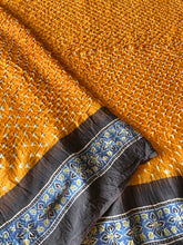 Load image into Gallery viewer, Ajrakh Bandhej fine Modal Silk Saree