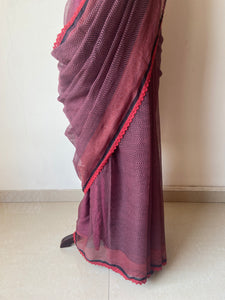 Kota Doria Crochet Lace Sarees