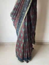 Load image into Gallery viewer, Block-Printed Silk-Cotton Saree