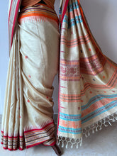 Load image into Gallery viewer, Karvati Kinaar Vidarbha Tussar Jaala Palla Saree