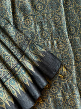 Load image into Gallery viewer, Ajrakh Tussar Kurta Dupatta Set