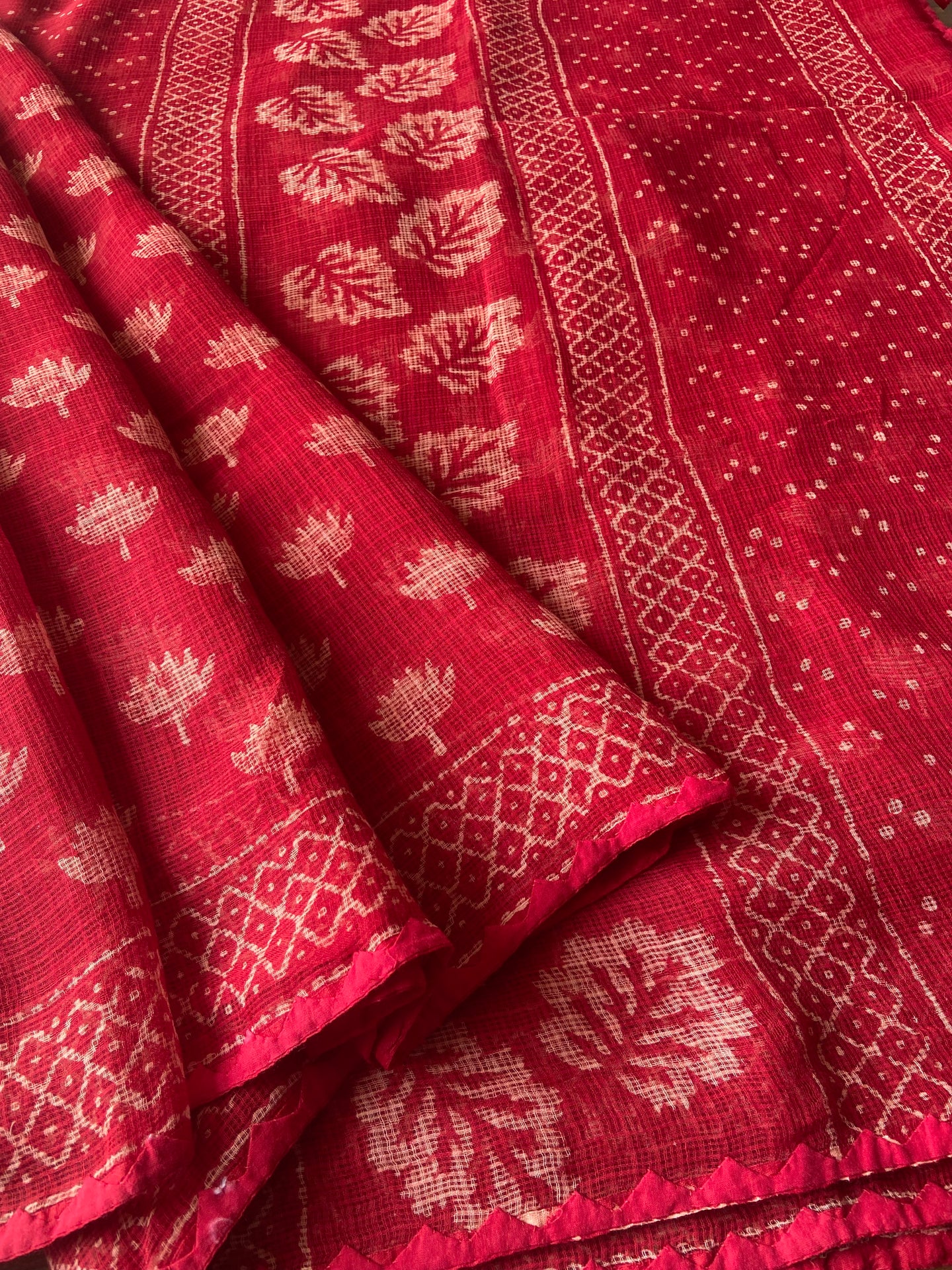 Kota Doria Appliqué Details Saree