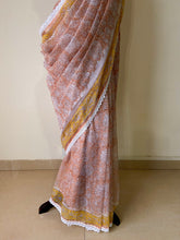 Load image into Gallery viewer, Kota Doria Crochet Lace Sarees