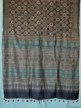 Load image into Gallery viewer, Ajrakh Desi Tussar Silk Saree
