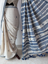 Load image into Gallery viewer, Handwoven Bhujodi Kala Cotton Saree