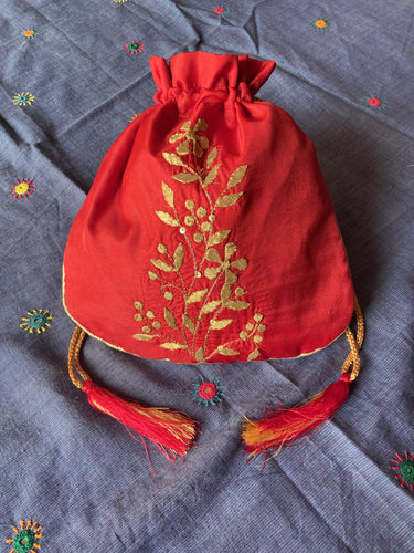 Silk Potli Red