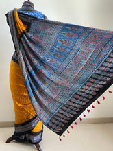 Load image into Gallery viewer, Ajrakh Bandhej fine Modal Silk Saree