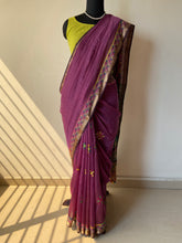 Load image into Gallery viewer, Lambani Embroidered Handwoven Maheshwari Silk-Cotton Saree.