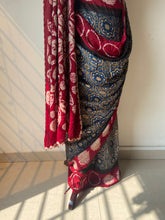 Load image into Gallery viewer, Shibori Ajrakh Fine Modal Silk Saree