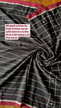 Load image into Gallery viewer, Handwoven Bhujodi Kala Cotton Saree