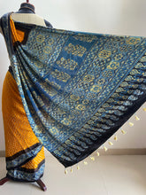 Load image into Gallery viewer, Ajrakh Bandhej fine Modal Silk Saree