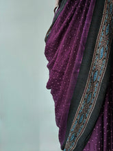 Load image into Gallery viewer, Ajrakh Bandhej fine Modal Silk Saree