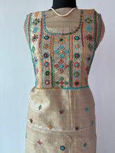 Load image into Gallery viewer, Lambani Tussar Unstitched Kurta - Natural Tussar