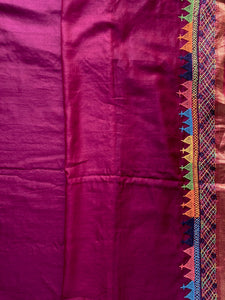 Lambani Embroidered Handwoven Maheshwari Silk-Cotton Saree.