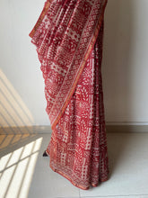 Load image into Gallery viewer, Block-Printed Natural Dye Silk-Cotton Saree