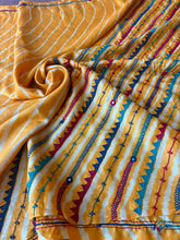 Load image into Gallery viewer, Lambani Embroidered Tussar Leheriya Saree