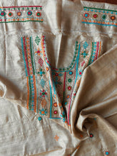 Load image into Gallery viewer, Lambani Tussar Unstitched Kurta - Natural Tussar