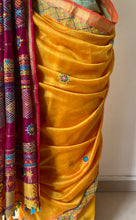 Load image into Gallery viewer, Lambani Embroidered Handwoven Maheshwari Silk-Cotton Saree.