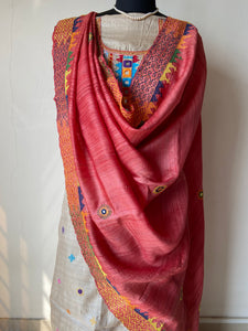 Lambani Embroidered Tussar Gheecha Dupatta