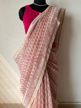 Load image into Gallery viewer, Block-Printed Silk-Cotton Saree