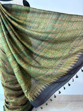 Load image into Gallery viewer, Ajrakh Desi Tussar Silk Saree