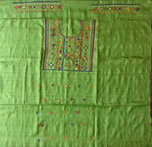 Load image into Gallery viewer, Lambani Tussar Unstitched Kurta - parrot green