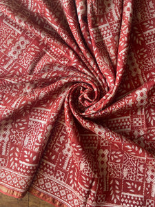 Block-Printed Natural Dye Silk-Cotton Saree