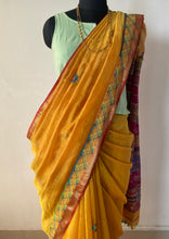 Load image into Gallery viewer, Lambani Embroidered Handwoven Maheshwari Silk-Cotton Saree.