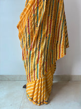 Load image into Gallery viewer, Lambani Embroidered Tussar Leheriya Saree
