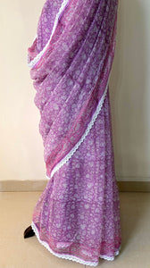 Kota Doria Crochet Lace Sarees