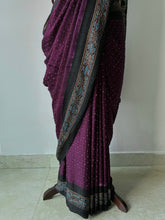 Load image into Gallery viewer, Ajrakh Bandhej fine Modal Silk Saree