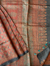 Load image into Gallery viewer, Ajrakh Tussar Silk Saree