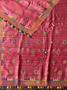 Lambani Embroidered Tussar Gheecha Dupatta