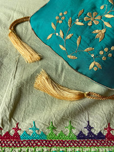 Silk Potli Tealish Blue