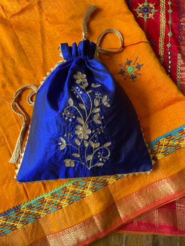 Silk Potli Royal Blue