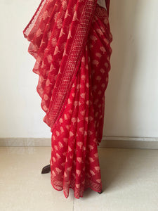 Kota Doria Appliqué Details Saree