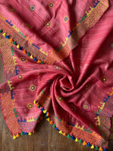 Load image into Gallery viewer, Lambani Embroidered Tussar Gheecha Dupatta