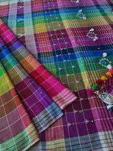 Load image into Gallery viewer, Handwoven Bhujodi Kala Cotton Saree