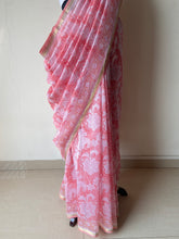 Load image into Gallery viewer, Block-Printed Silk-Cotton Saree