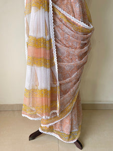 Kota Doria Crochet Lace Sarees